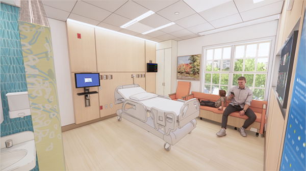 Image showing what the patient room will look like 