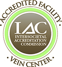 Intersocietal Acreditation Commission badge for the Vein Center being an accredited facility