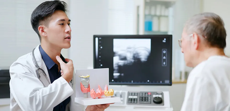 Image of doctor discussing a patient's images