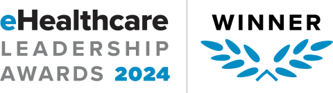 The eHealthcare Leadership Awards winner logo for 2024, with a picture of branches.