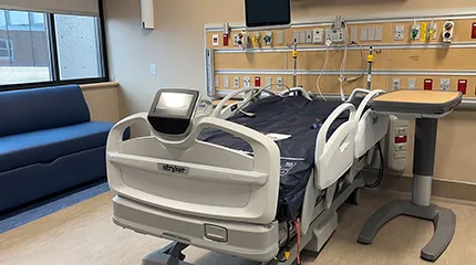 The new ICU room at Harrington includes a pull-out bed for visitors