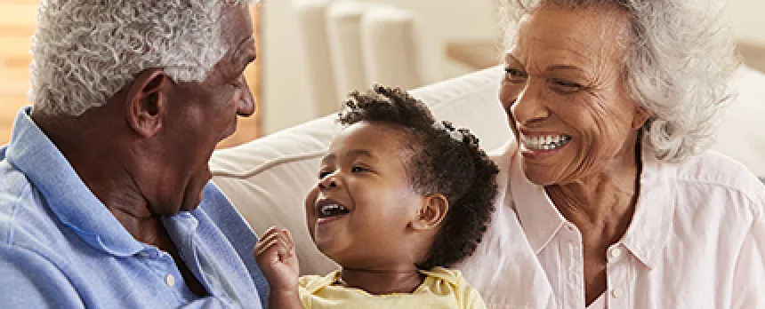 Image of happy grandparents with grandkids